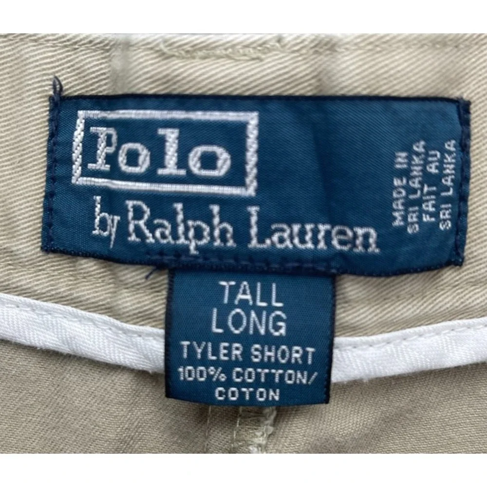 Polo Ralph‎ Lauren Men's Tyler Shorts 40 Beige Pleated Casual
